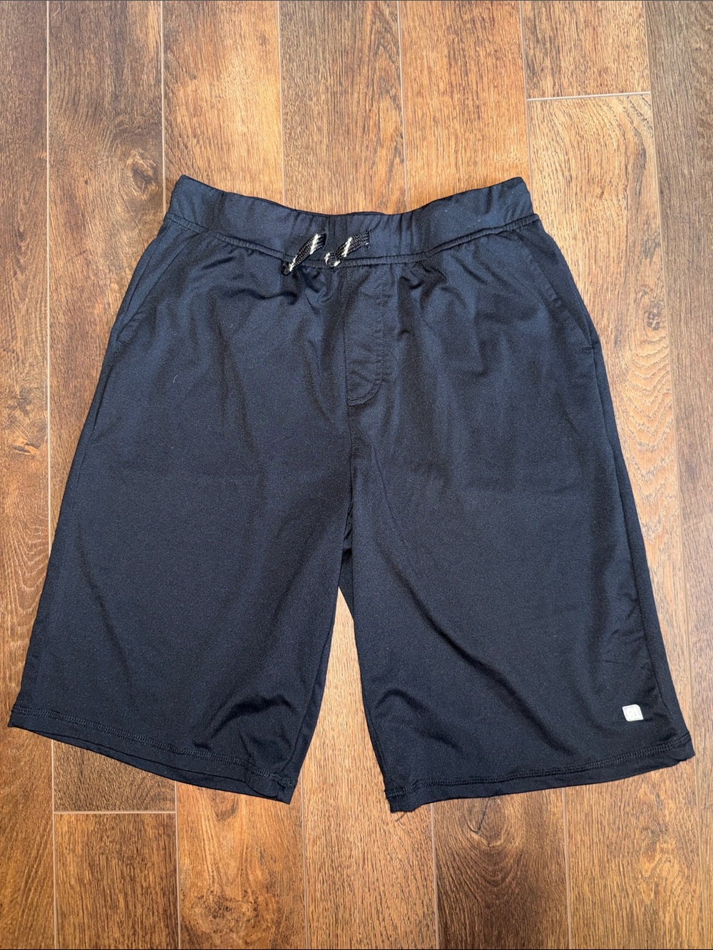 01.Algo Men's Black Athletic Drawstring Shorts
